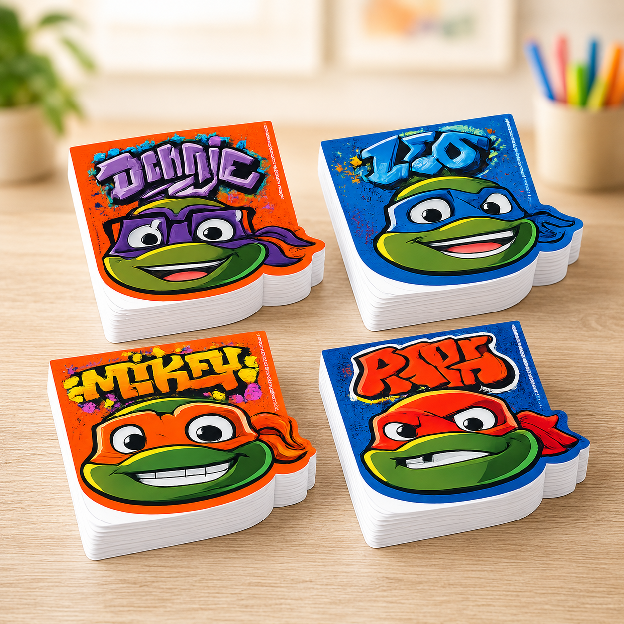 Teenage Mutant Ninja Turtles Character-Shaped Notepads-24Pk